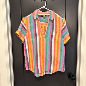 Colorful Striped Short Sleeve Shirt